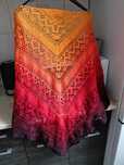 Chusta szalik narzutka handmade rękodzieło szydełko ombre