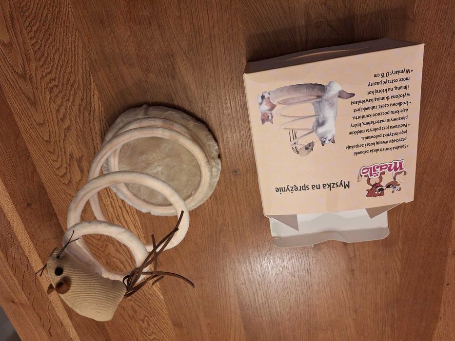 Zabawka dla kota - mysz na sprężynie