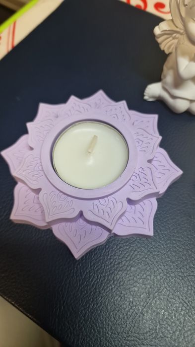 Base para vela em pó de mármore aromático