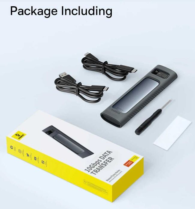 Карман Baseus BS-OH155 для SSD M.2 NVMe SATA USB 3.2 10Gbps RGB ON/OFF