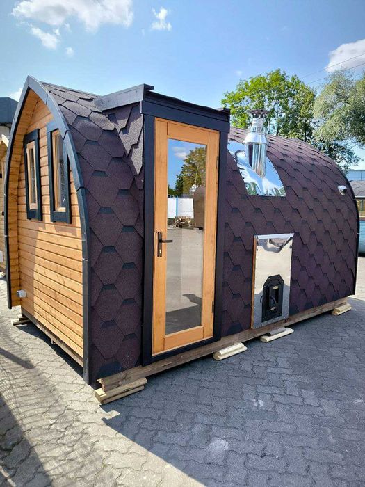 Sauna Ogrodowa OD RĘKI igloo 4 m PANORAMA