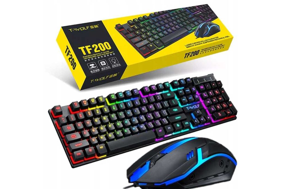 Zestaw Prezent KLAWIATURA GAMINGOWA + MYSZ zestaw gamingowy