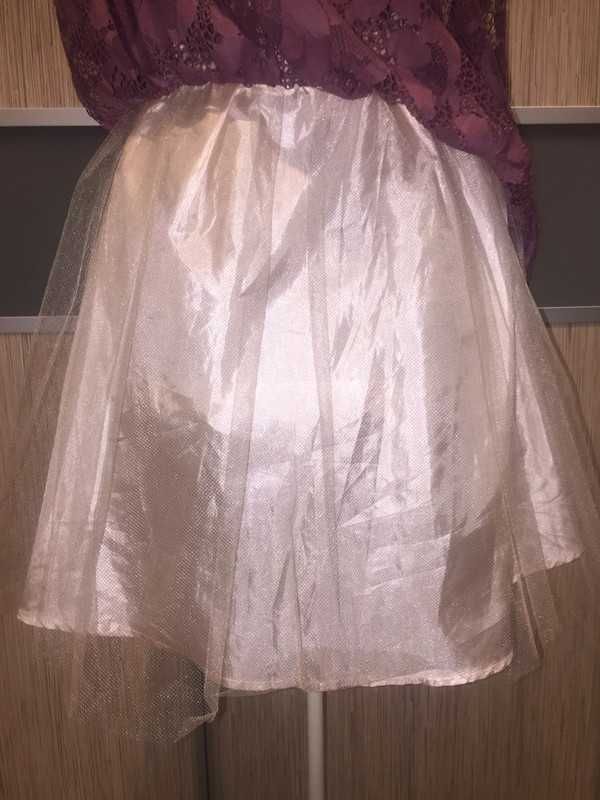 Ażurkowa SUKIENKA fioletowa ASOS
