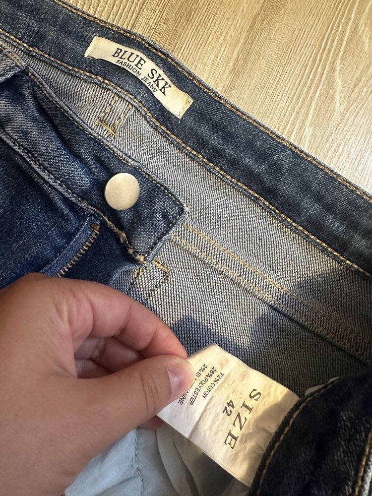 Spodnie jeansowe L 40 M.Sara denim woskowane czarne 3szt