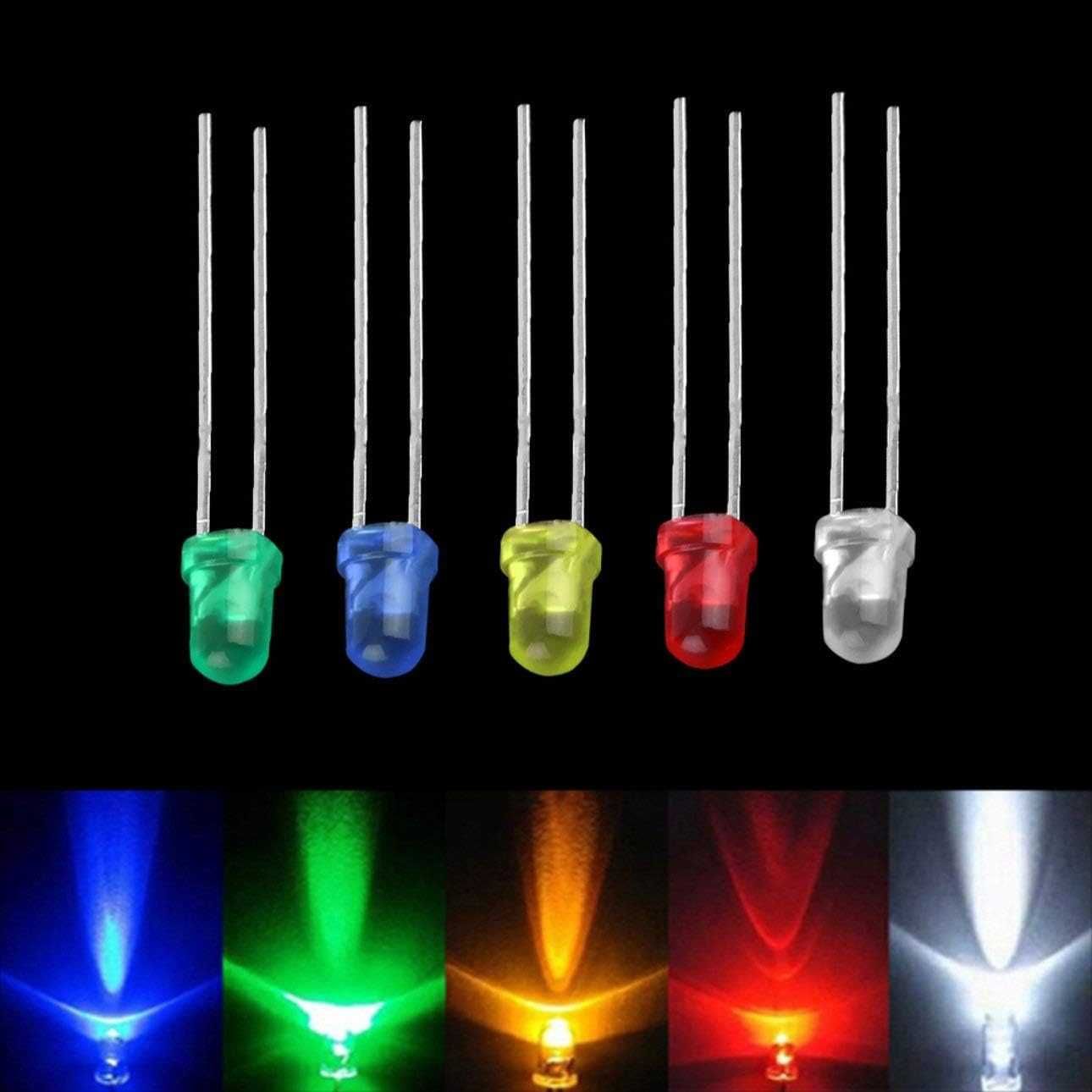 Zestaw diod LED 5mm RGB + białe 100szt. MIX
