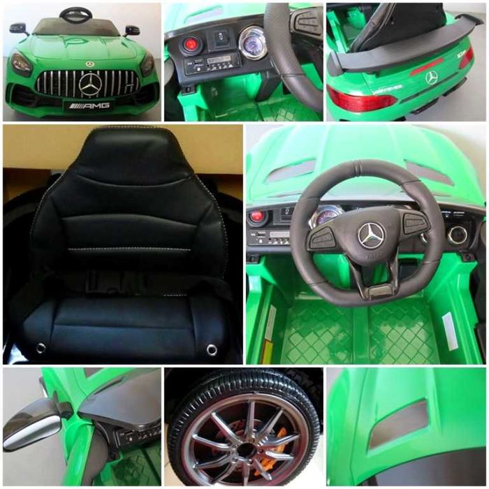 Samochód Mercedes GTR-s na akumulator dla dzieci zielony