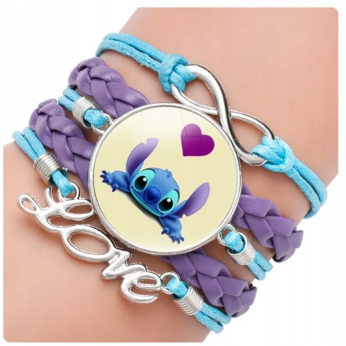 Bransoletka Lilo I Stich Niebiesko Fioletowa Serduszko Disney
