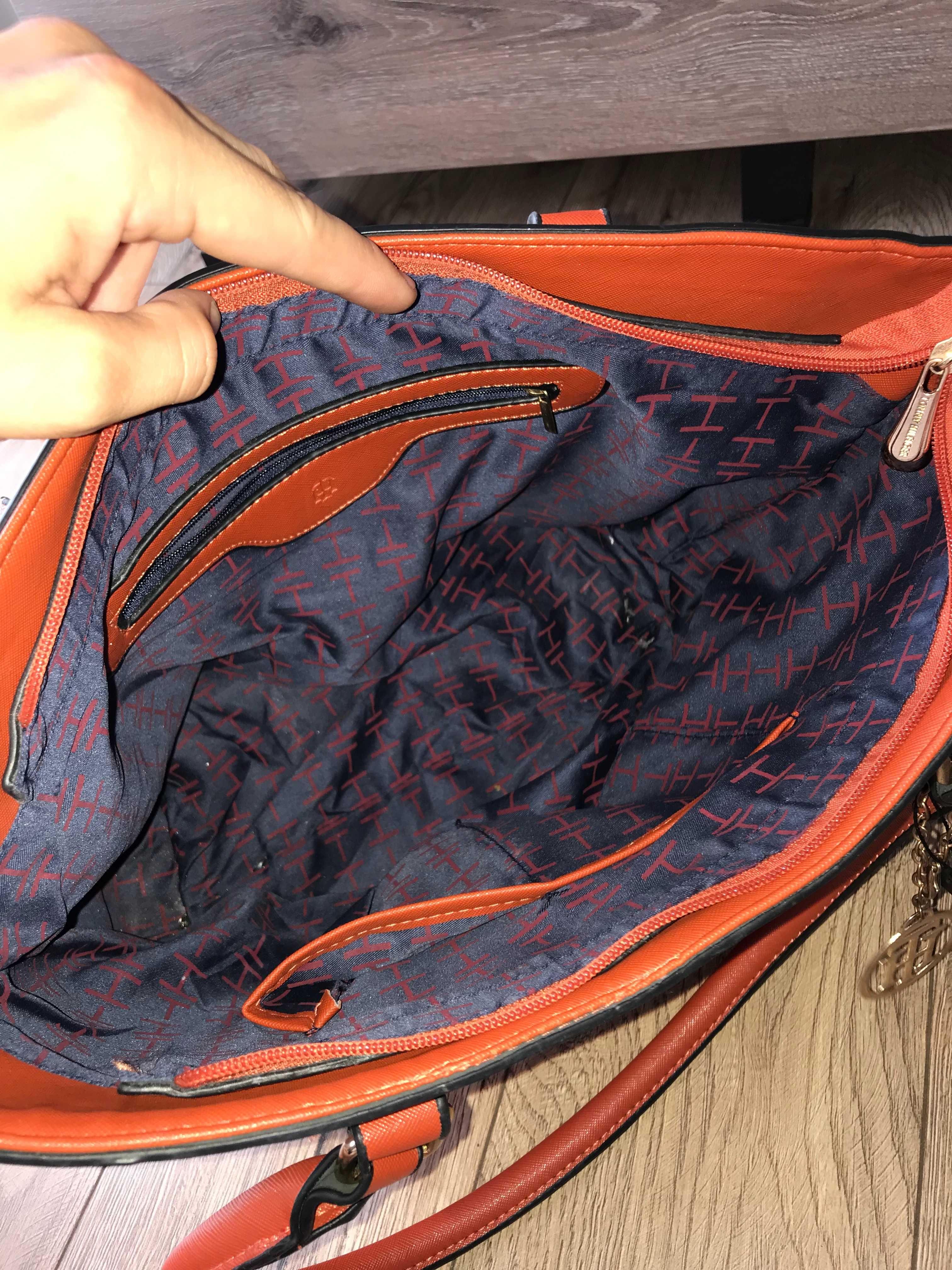 Duża torebka damska Tommy Hilfiger Jacquard Button
