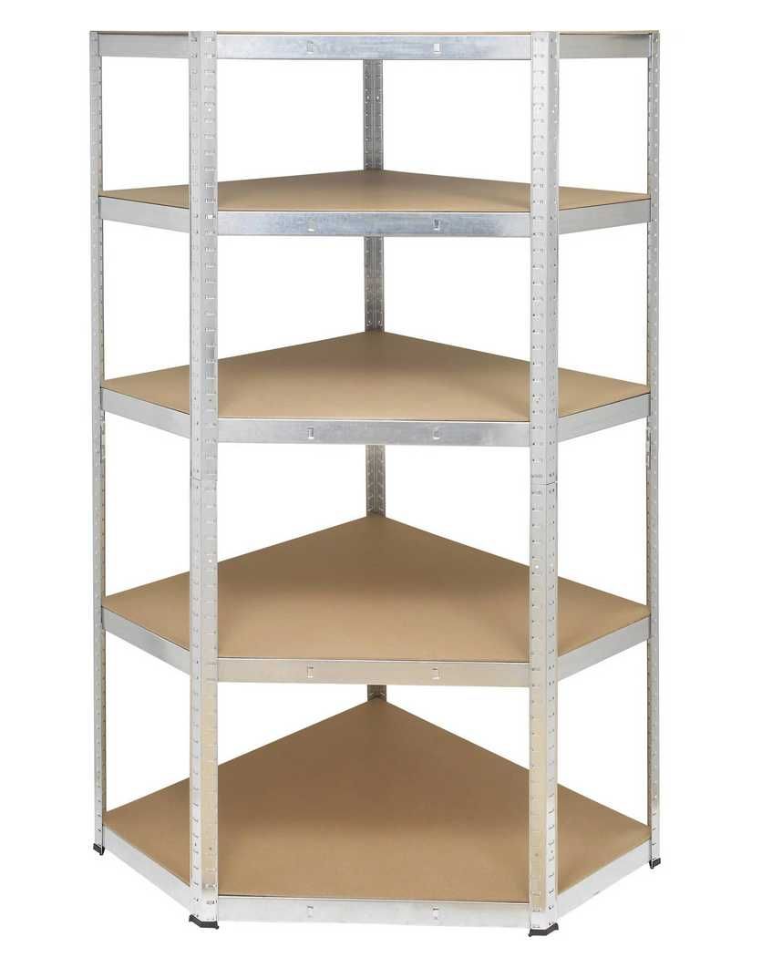Regał narożny magazynowy 70x180x70 metal, MDF,Maks. obciążenie: 875 kg