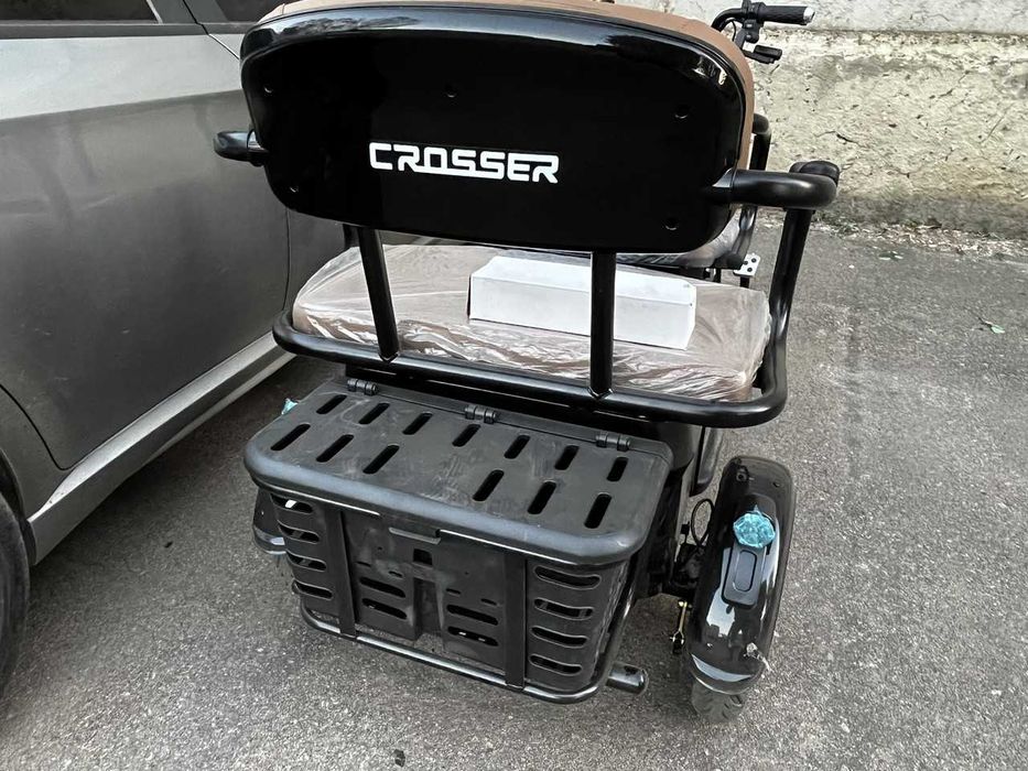 Электроскутер Crosser Vagon трицикл 3-х местный 800W/20A черный 2025