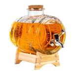 Beczka beczułka 2 l szklana + stojak na bimber whisky soki napoje