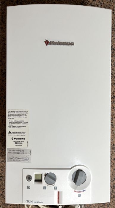 Vendo Esquentador Vulcano Click! Ventilado – Gás Natural