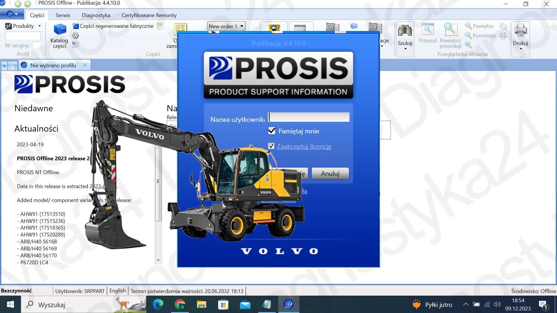 PROSIS 2023.05 Maszyny Budowlane Volvo Schematy Instrukcje Katalog