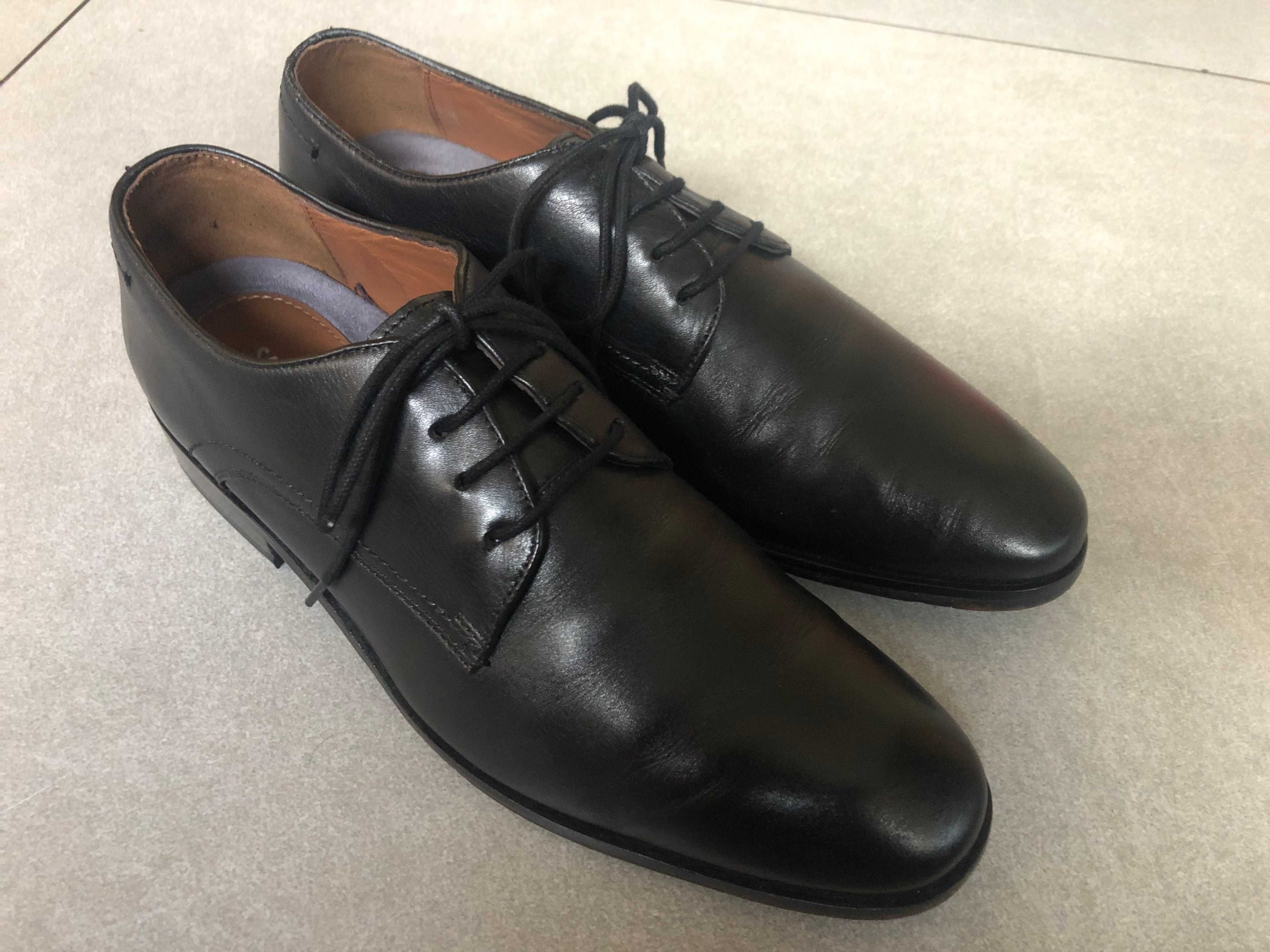 Buty typu derby czarne Salamander, rozmiar 41, użyte raz, wypastowane