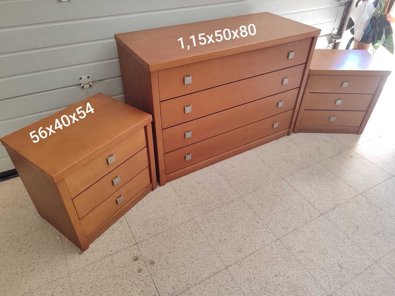Cómoda e cabeceiras maciço