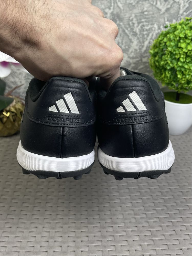 Adidas Copa Pure сороконожки 46 размер кожаные футбольные черные