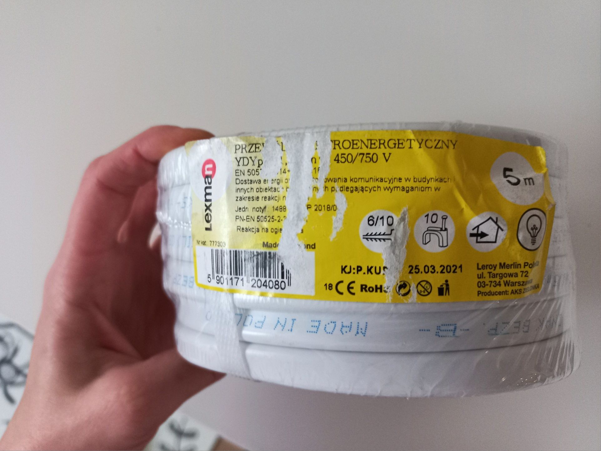 Przewód elektryczny Lexman YDYP 3 X 1.5 450 / 750V 5 metrów