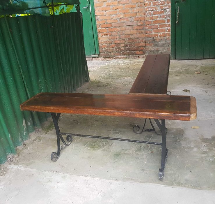 Лавки деревяні на кованій стійці