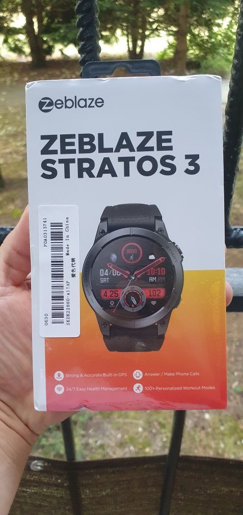 Zegarek Smartwatch Zeblaze Stratos 3 - obudowa srebna, pasek orange