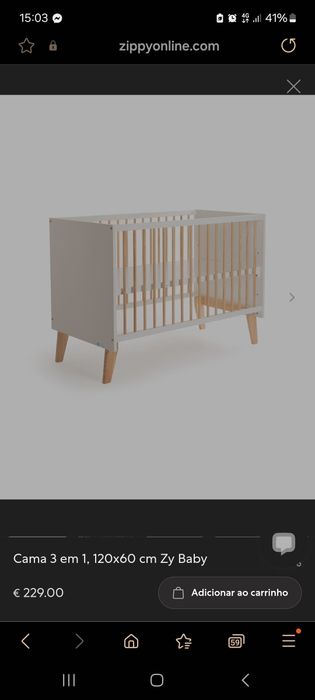Berço Zippy 120x60cm