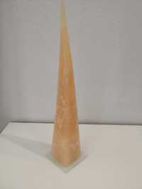 DUŻA Ozdobna świeca piramida Bartek  50 cm + podstawka szklana Ikea