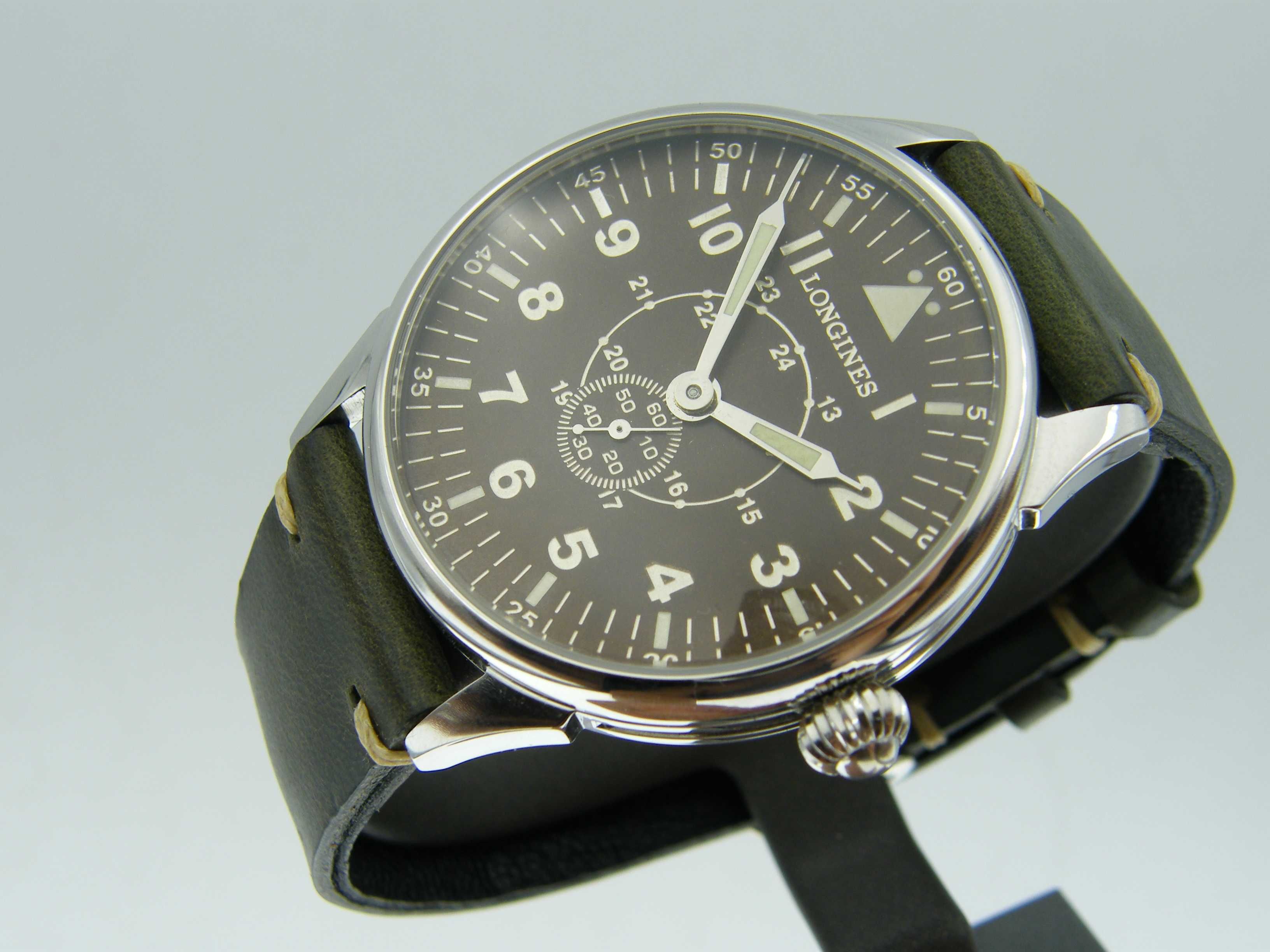 Longines Pilot Militarna Pasówka w Stali