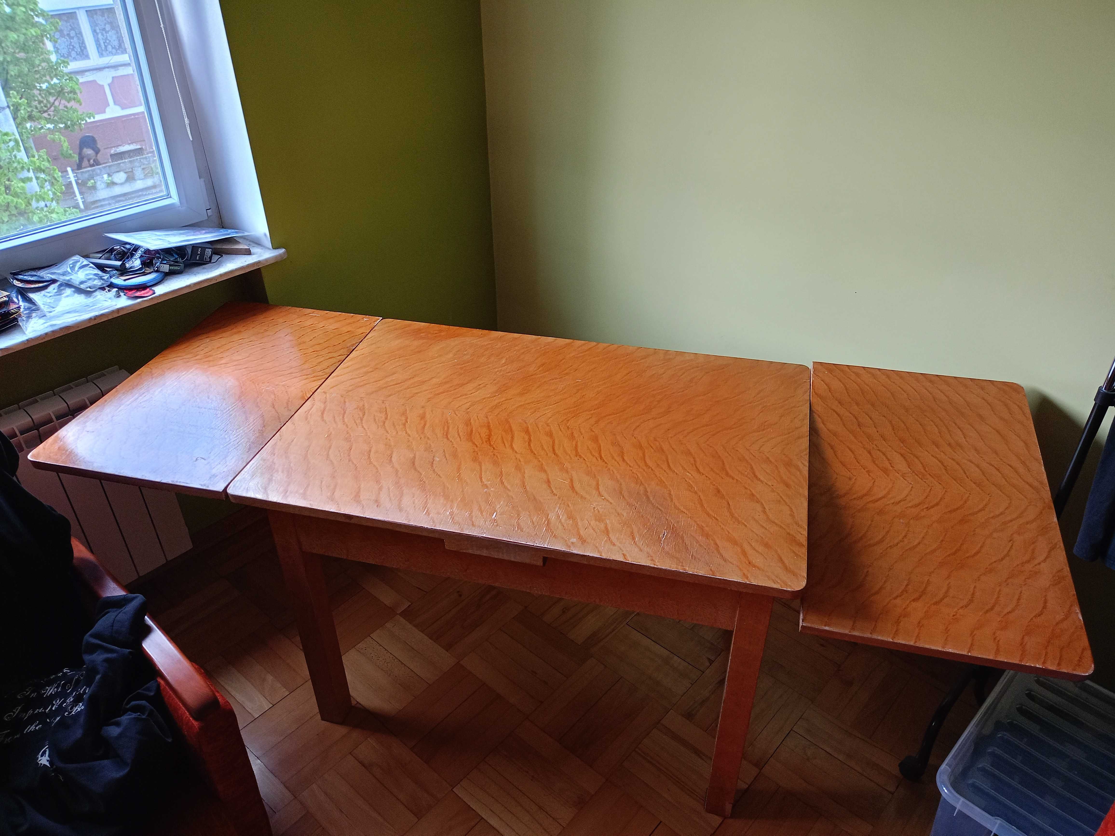 Stół drewniany PRL rozkładany