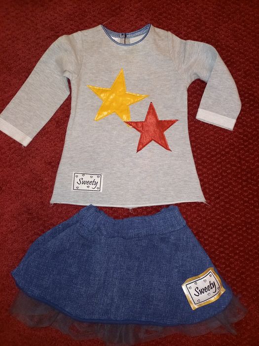 Zestaw komplet SWEETY bluzka+spódniczka r.86