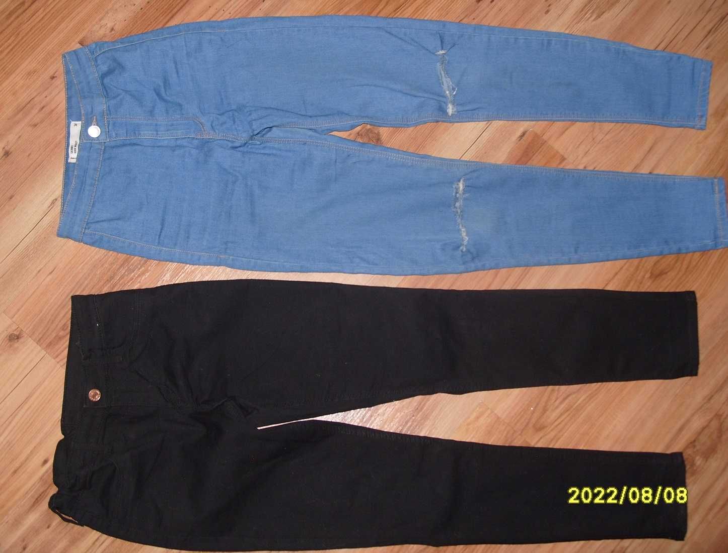 2 szt. Skinny_ Denim +Sinsay _z przecieranymi nogawkami r.34/152/158