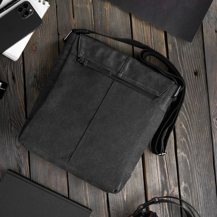 torba męska na ramię messenger ze skóry syntetycznej sp-07-bl