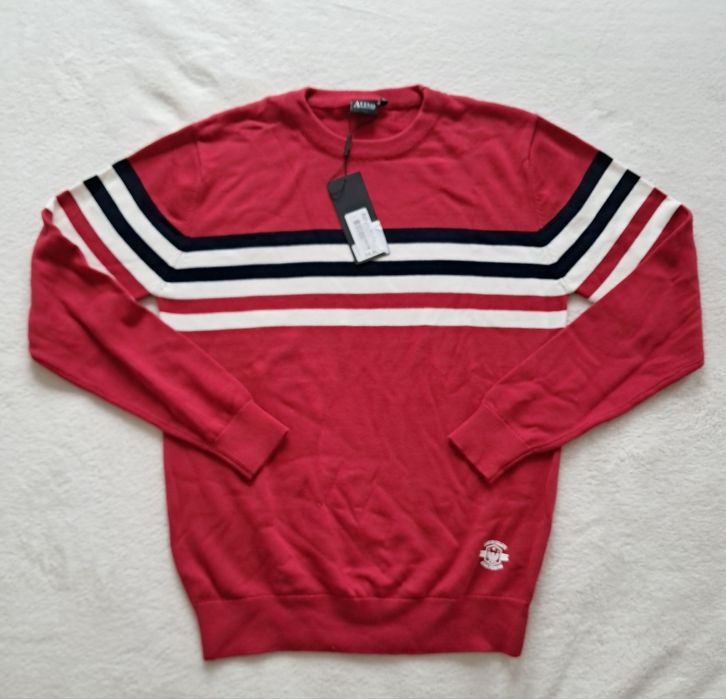 Camisola vermelha às riscas 16 anos - nova