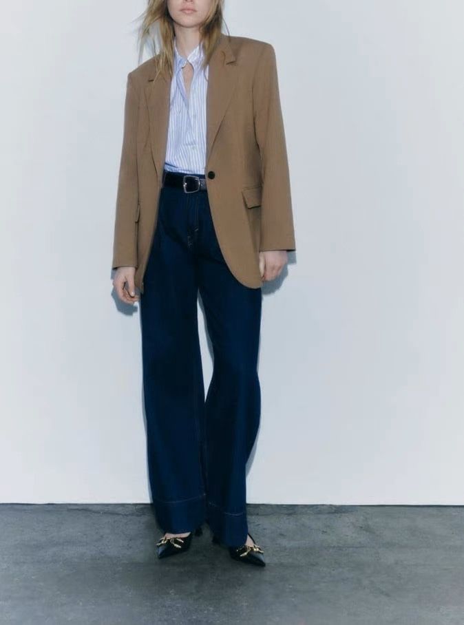 Zara піджак коричневий бежевий зара жакет блейзер пиджак