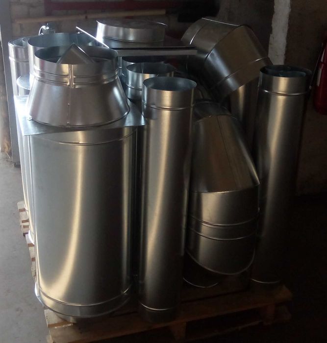 повітропровід для вентиляціі, цинкова труба, окожушка, аспірація