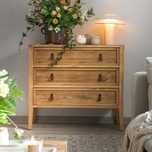 Stylowa drewniana komoda w stylu retro, 3 szuflady, naturalne drewno
