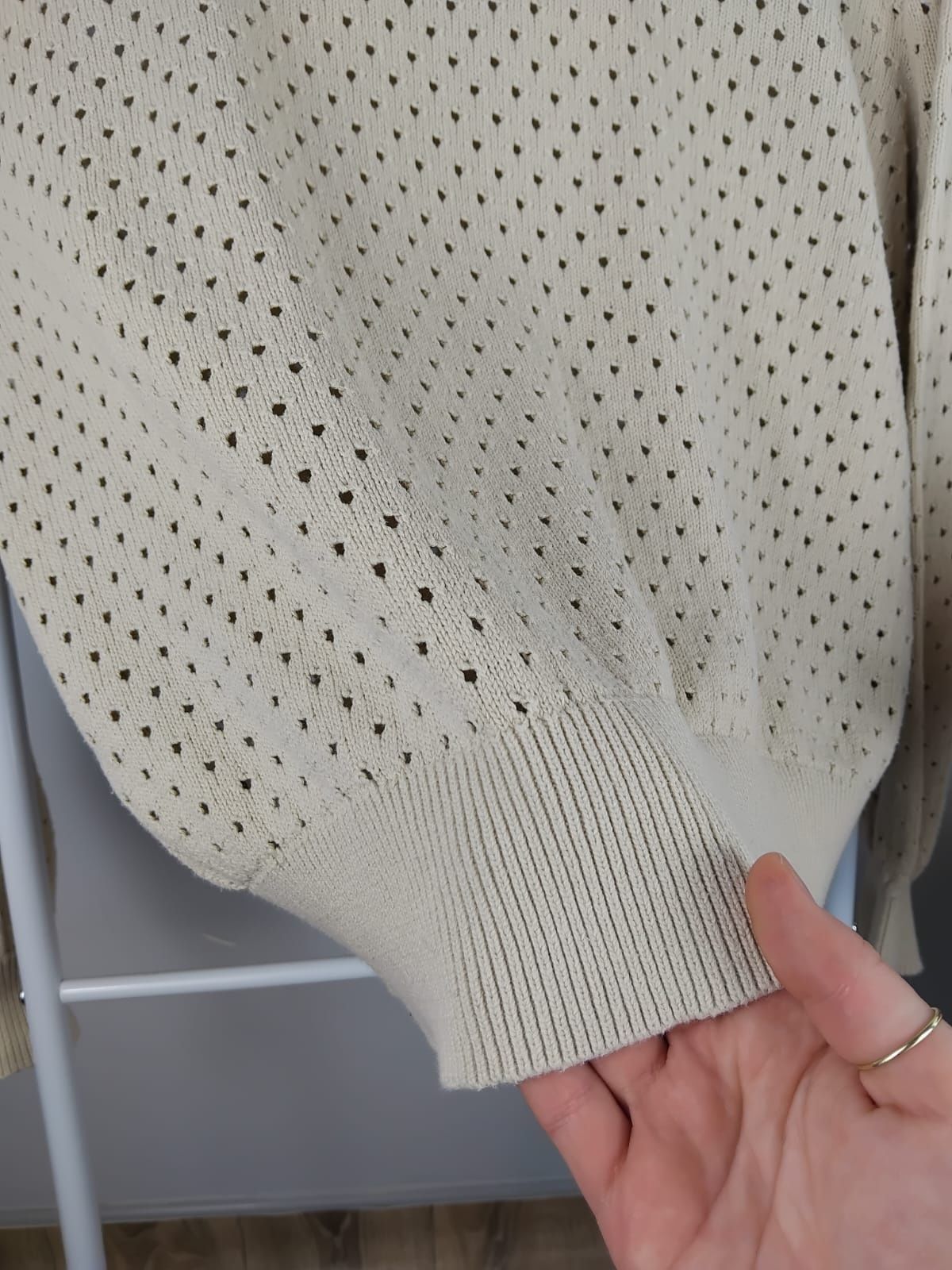Bawełniany sweter ażurowy Kapphl 100% bawełna narzutka na lato boho S