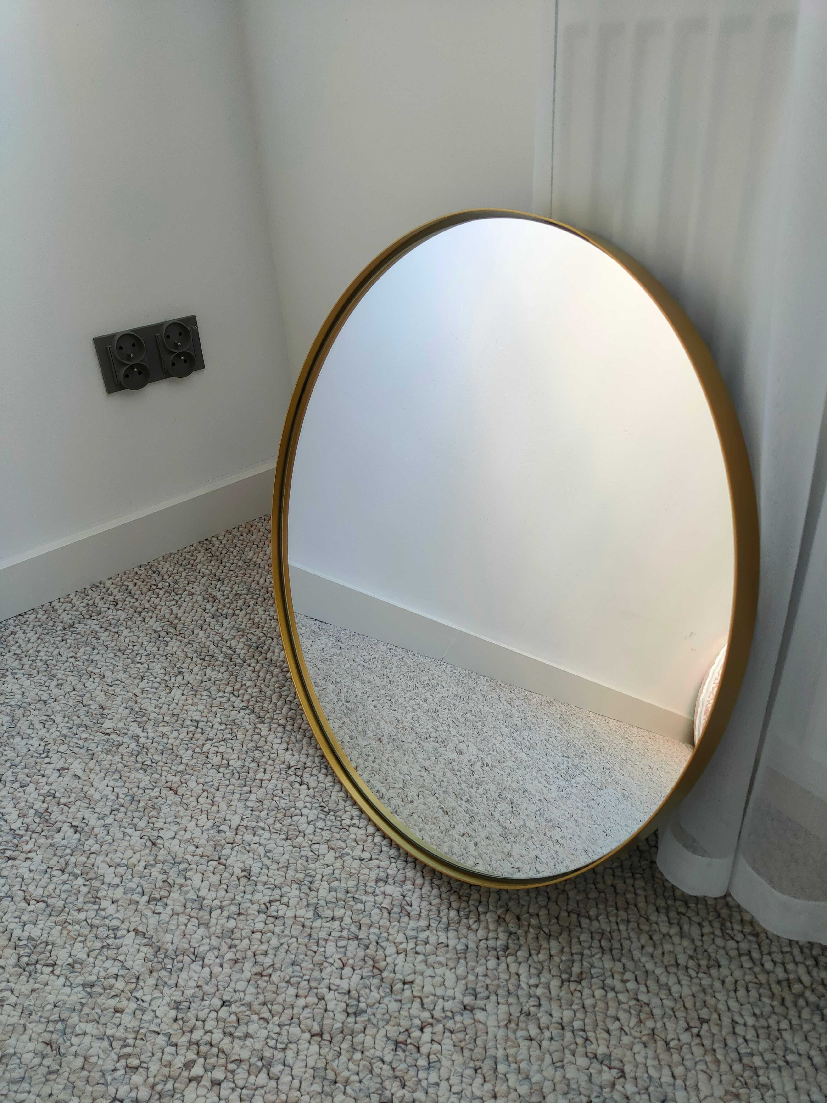 Lustro wiszące okrągłe złote 60 cm VALO Slim gold