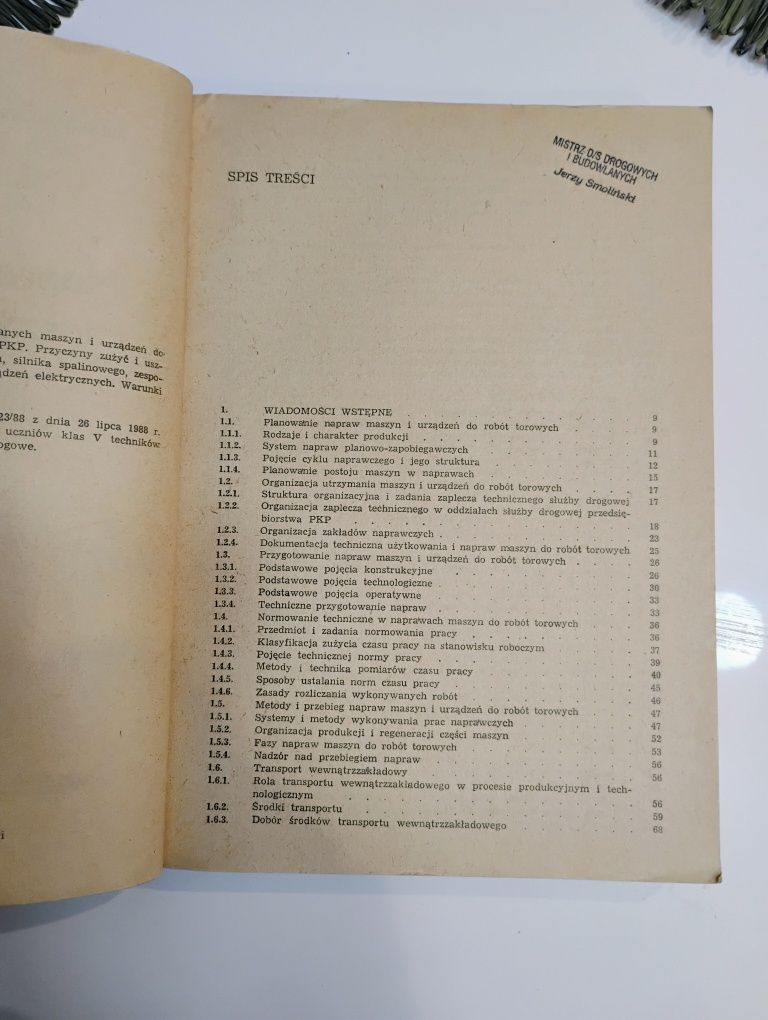 Stara książka Naprawa maszyn torowych PKP PRL