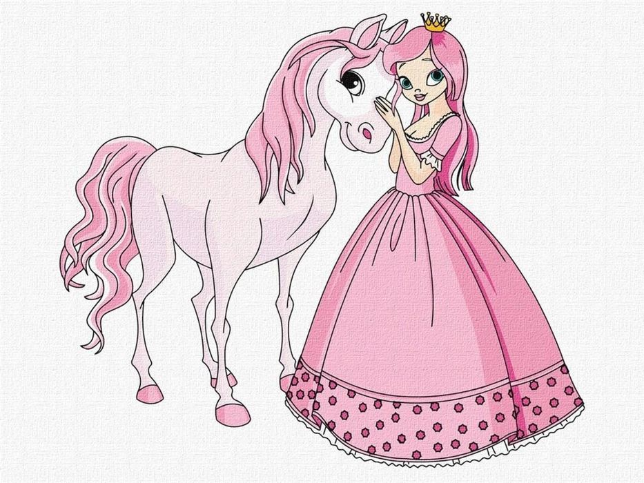 Malowanie po numerach - Księżniczka.. 30x40cm Ideyka ,304x407 mm