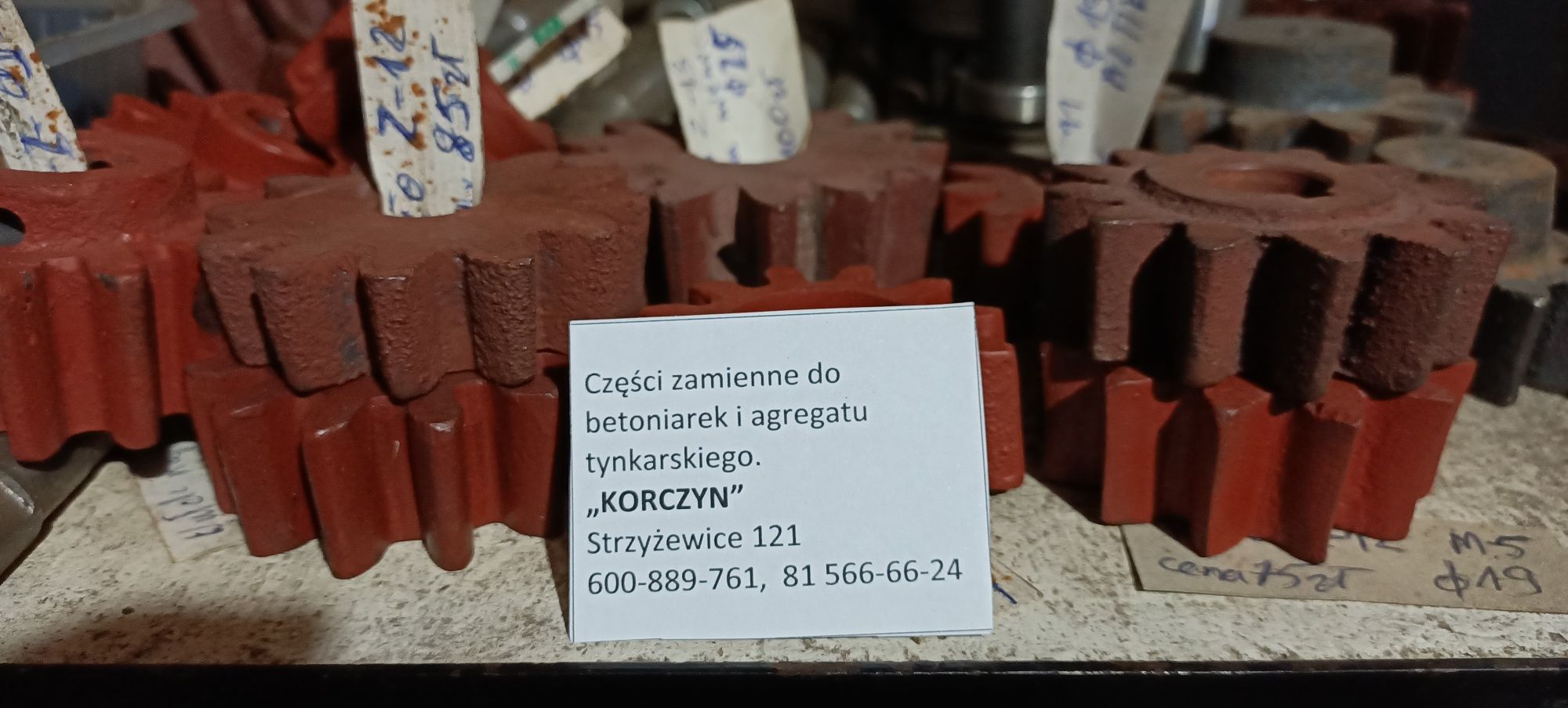 Części zamienne do betoniarek i agregatów