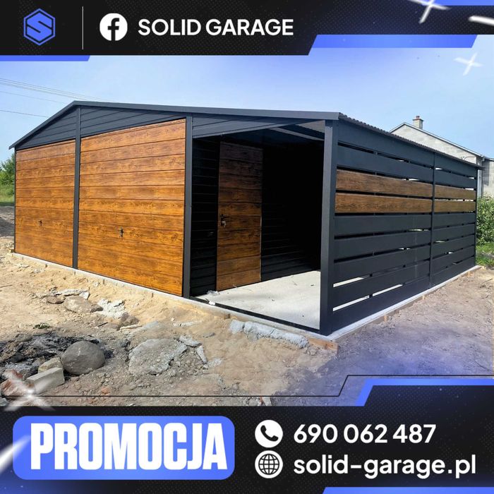 Garaż drewnopodobny garaz blaszany 8x6m wiata hala |12x6 13x7 14x8|