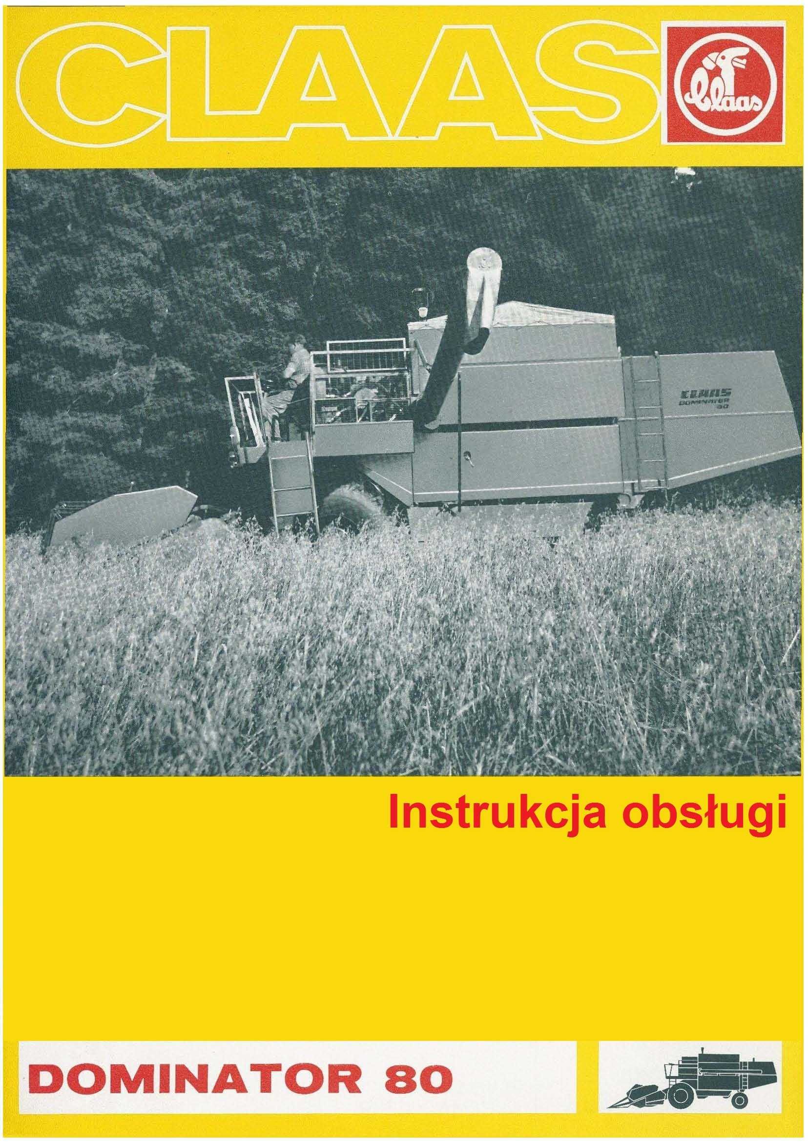 Instrukcja obsługi Claas Dominator 80; 85, 100; 105 j polski