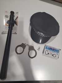 Strój policjanta czapka kajdanki