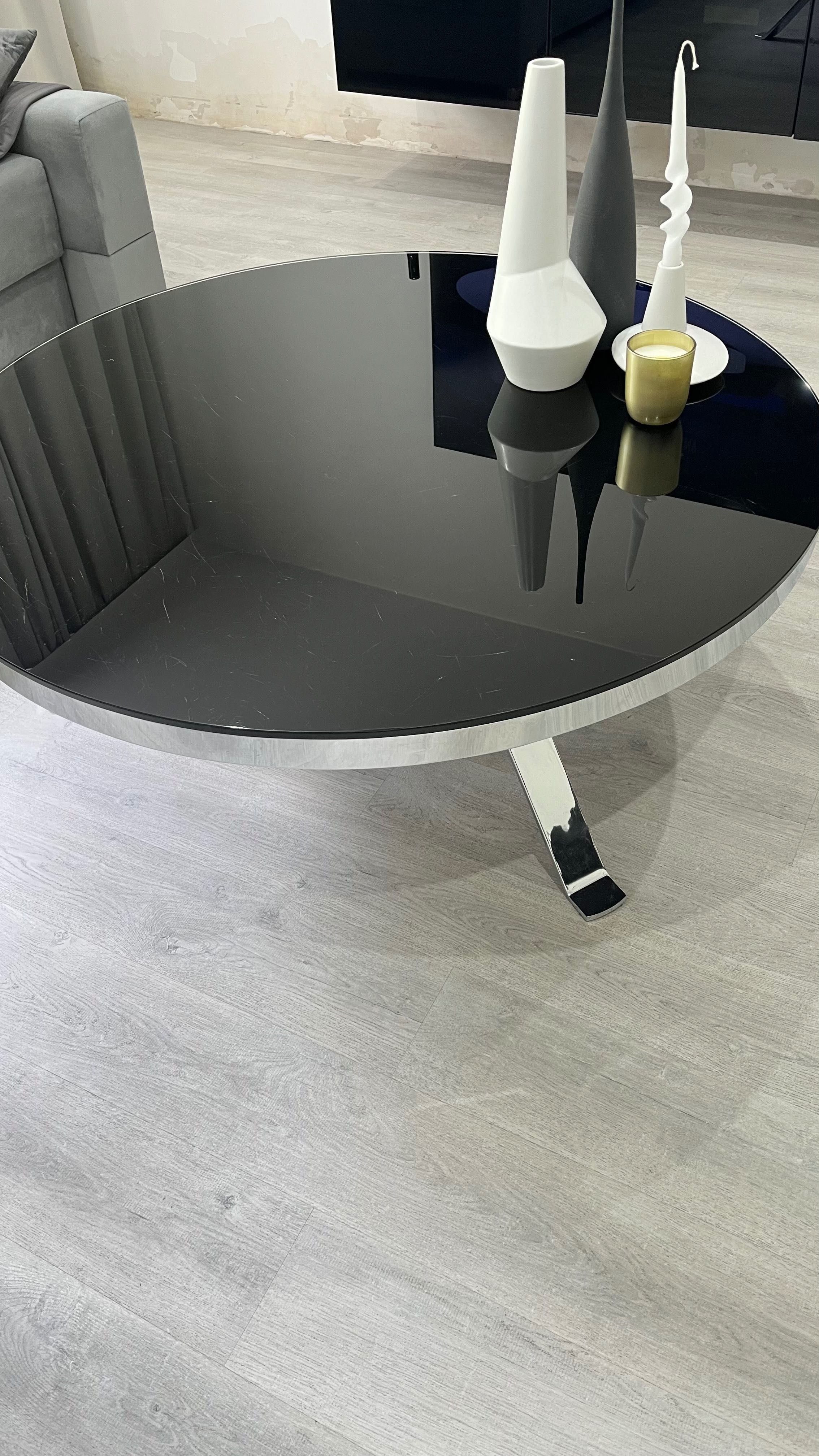 Boconcept duża ława stolik chrom szkło
