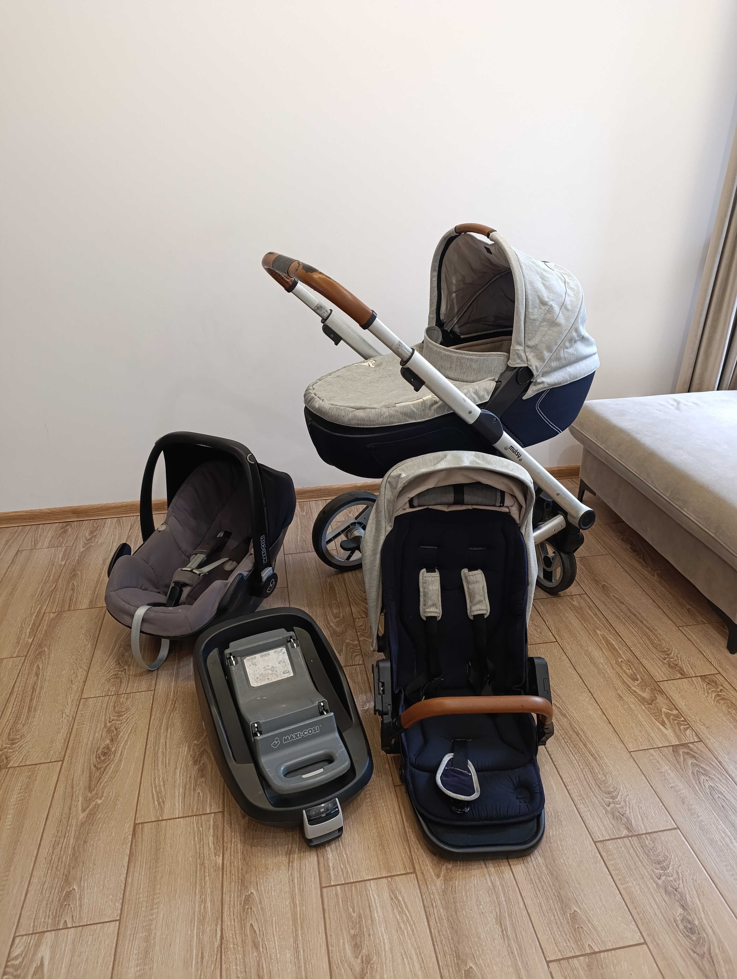 Wózek Mutsy Igo 3w1 + baza ISOFIX 4w1