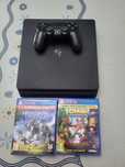 Ps4 slim 500 gb com comando e jogos