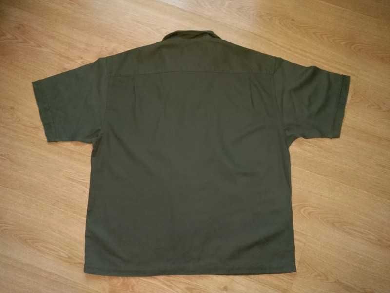 Nowa koszula krótki rękaw bawełna oliwkowa khaki XL XXL przewiewna