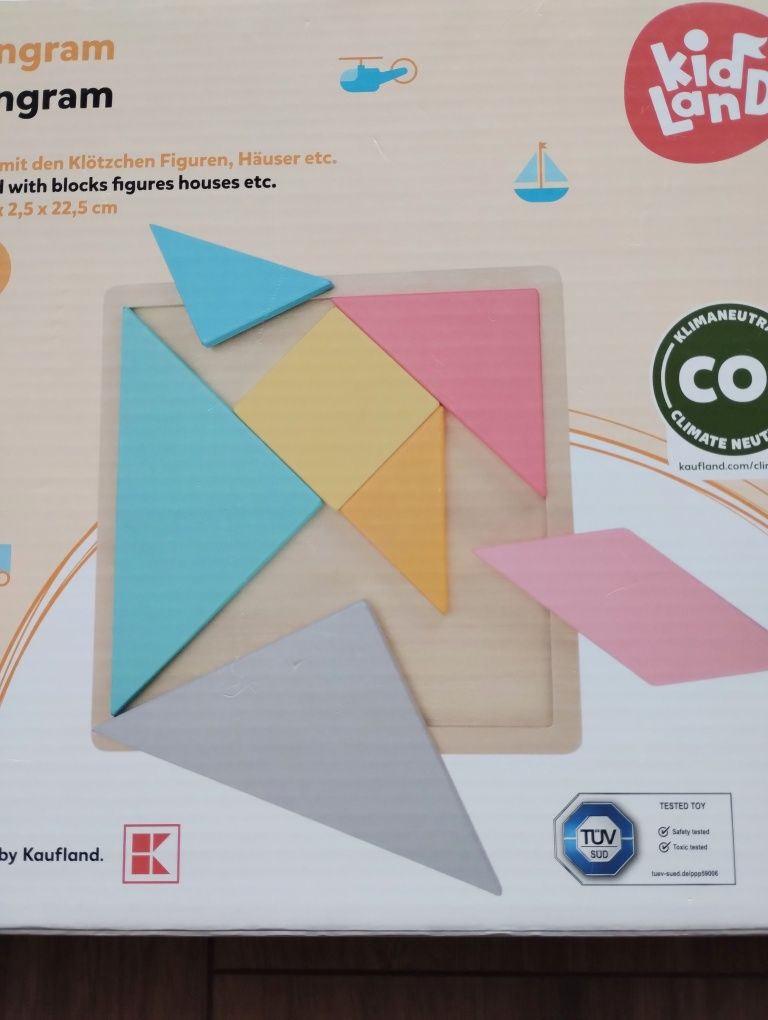 Drewniana zabawka edukacyjna tangram układanka klocki puzzle drewniane