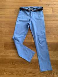 Niebieskie spodnie męskie M Tatuum z paskiem
