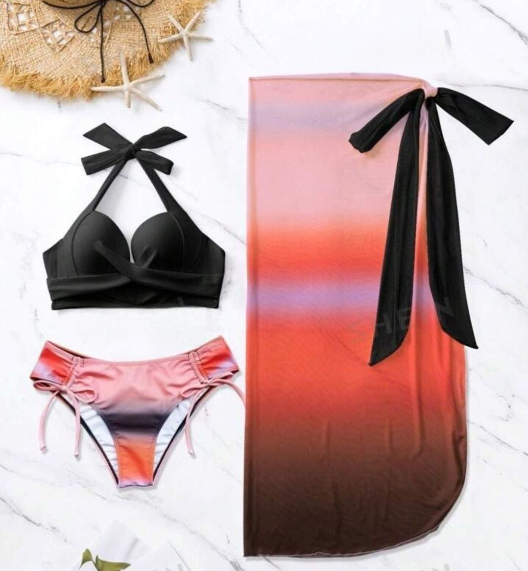 3-częściowy strój kąpielowy bikini ombre r.S
