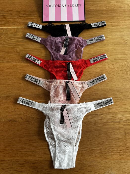 5 par - majtki Victoria’s Secret rozmiar S / M cyrkonie
